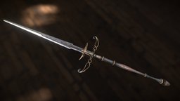 "Bringhur" Greatsword zweihander, greatsword, fictional, montante, landsknecht, substancepainter, blender3d, sword, noai