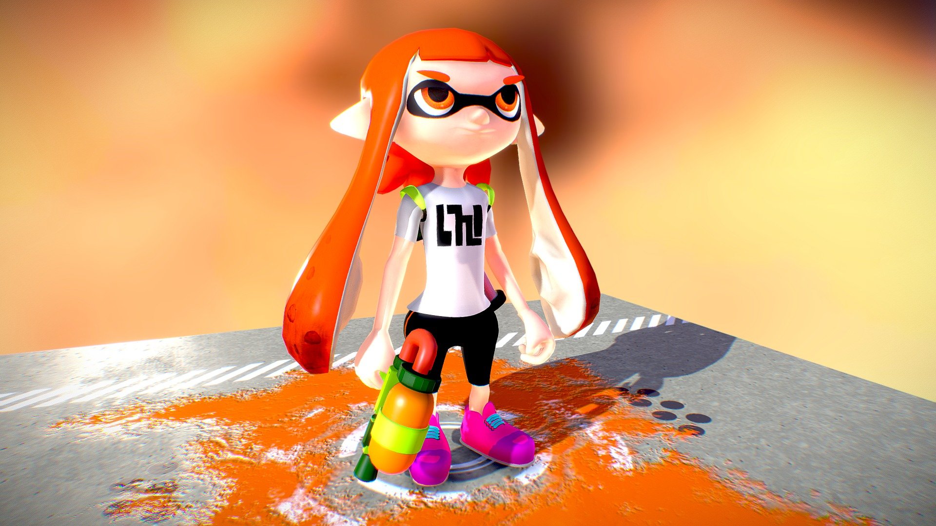 Inkling Girl from Splatoon - Inkling Girl - 3D model by Pablo D. Becerril (@pablobs182) 3d model