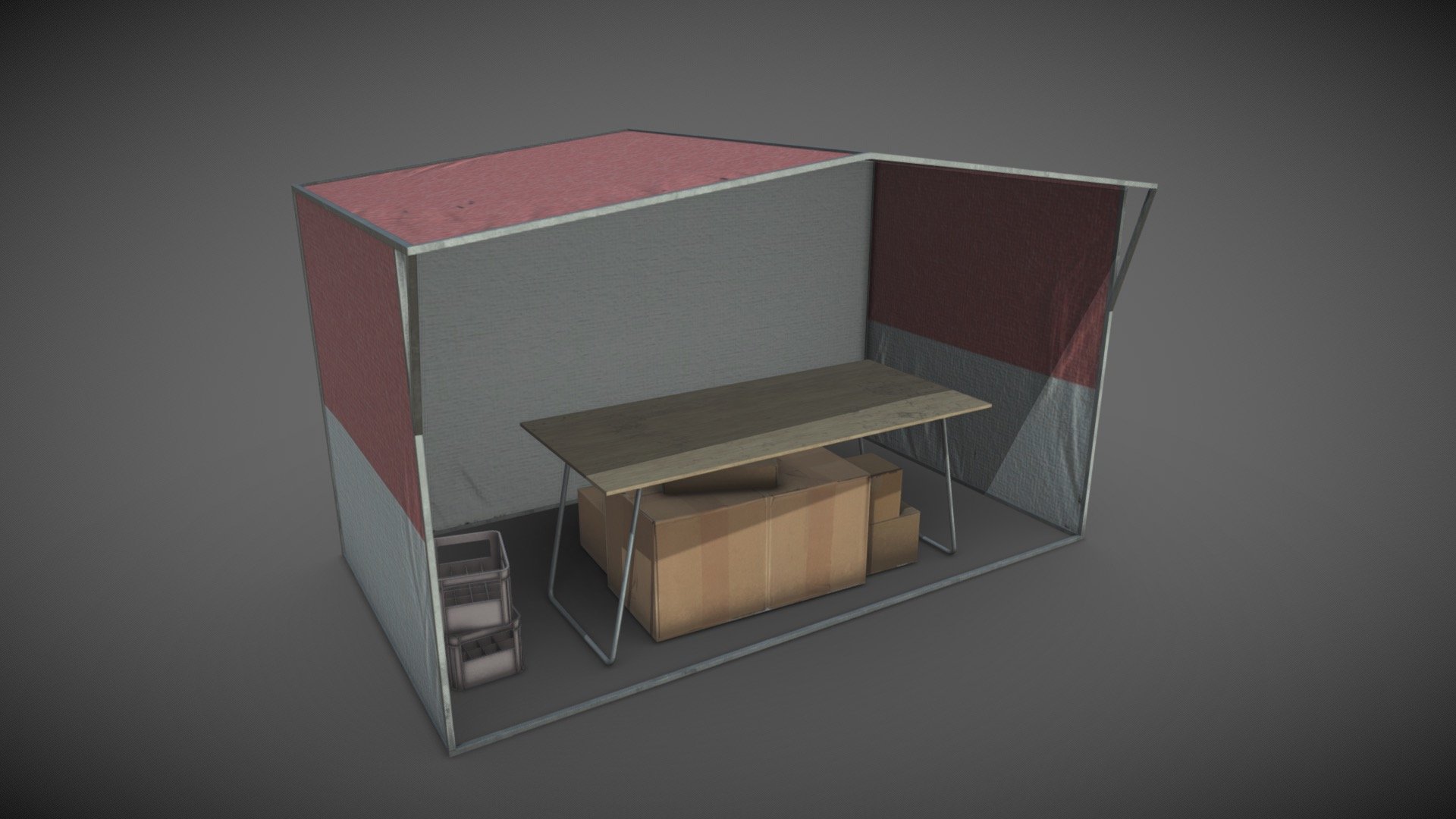 Merchant tent, widely used in the 90's in former USSR countries - tent - Buy Royalty Free 3D model by [AMC] (@automania) 3d model