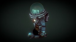 космонавт engineer, spaceman, astronaut, traveler, cosmonaut, stylized-texture, character, lowpoly, hand-painted, space, noai