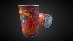 Tushkanchik in tomato prop, can, eat, stalker, newbie, tushkan, conserva, 3d, model