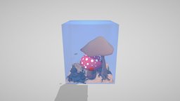 MUSHROOM HOUSE & SUBMARINE SHARK 