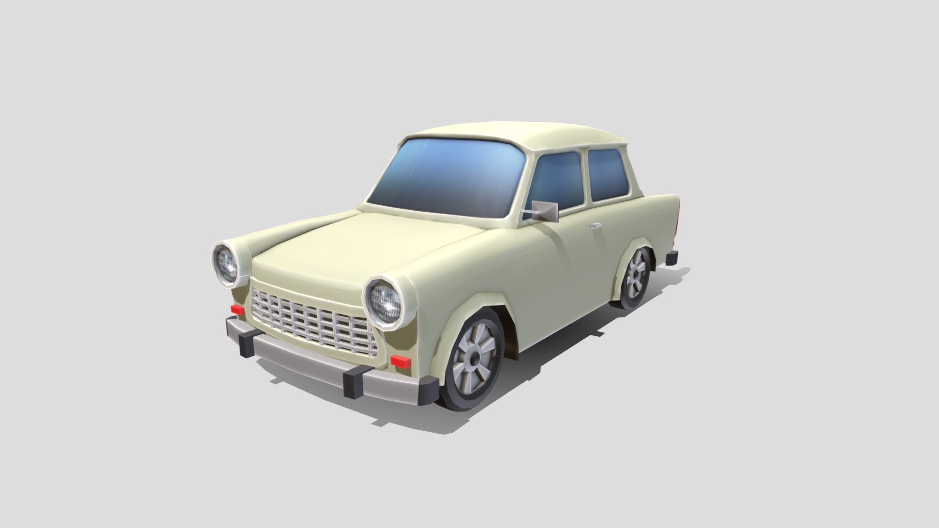Low poly Trabant car model, ready for games 3d model