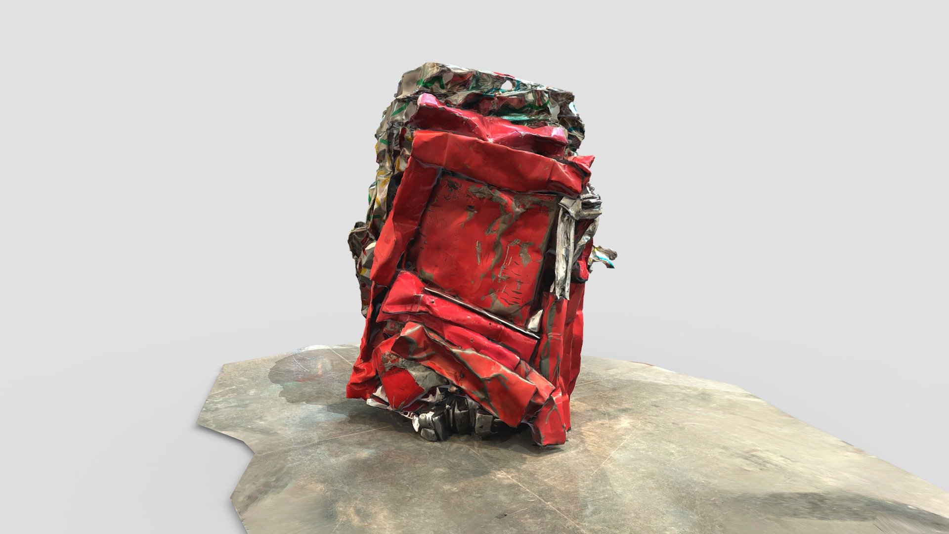 John Chamberlain uses old cars to make his incredible sculptures 3d model