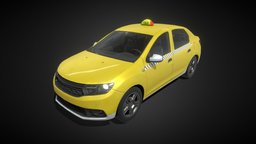 Taxi 2 renault, taxi, logan, dacia, pbr, lowpoly