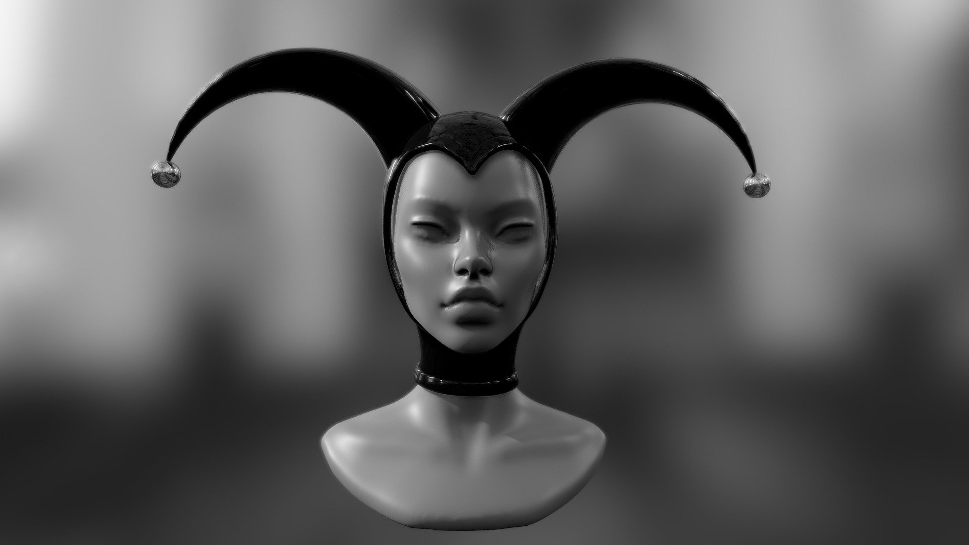 for halloween or masquerades - Jester harley quinn joker clown hood hat - Buy Royalty Free 3D model by 4145K4N 3d model