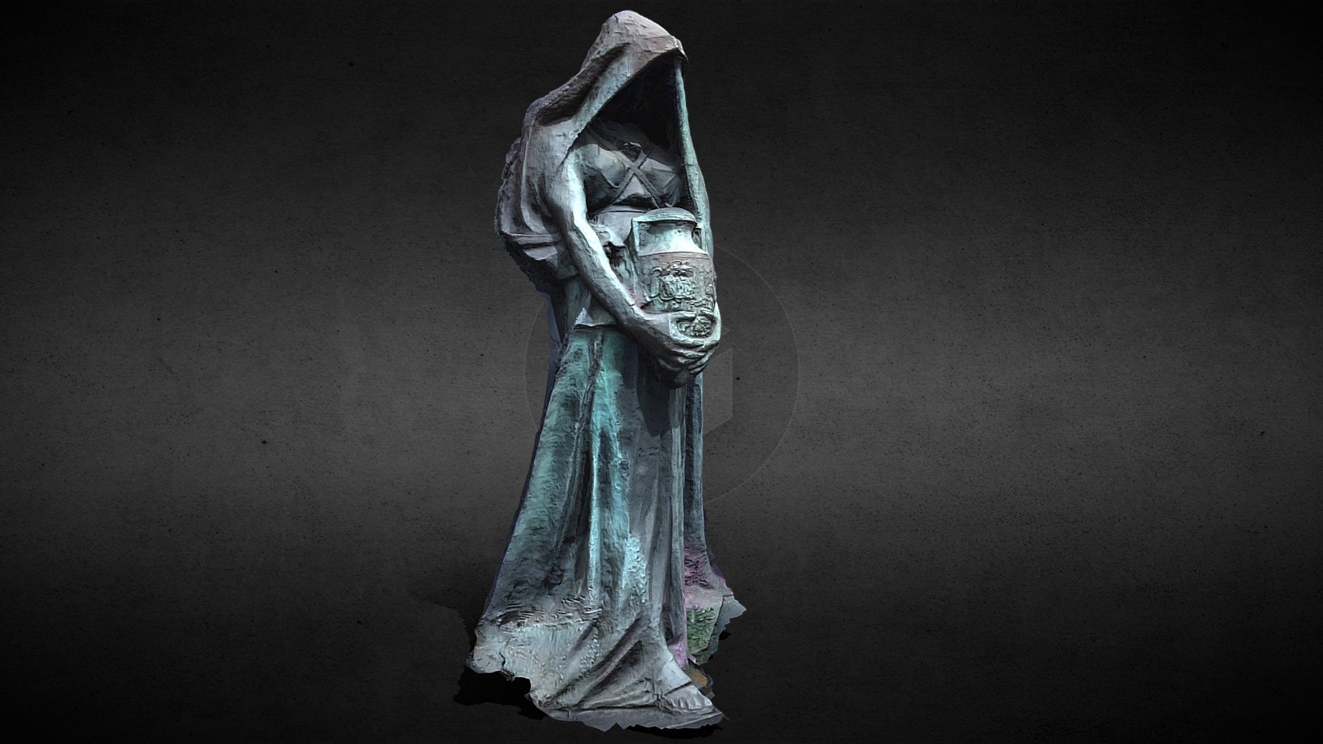 maps 4k: BaseColor, Roughness, Disp, Nrm, Ao - graveyard figure vase photoscan - Buy Royalty Free 3D model by looppy 3d model