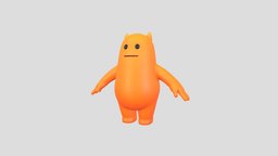 Character112 Monster body, toon, cute, baby, toy, mascot, fat, giant, print, yellow, character, cartoon, design, creature, monster