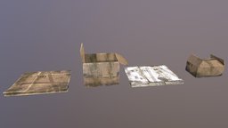 Cardboard Boxes Dirty boxes, detail, cardboard, props, details, substancepainter, substance