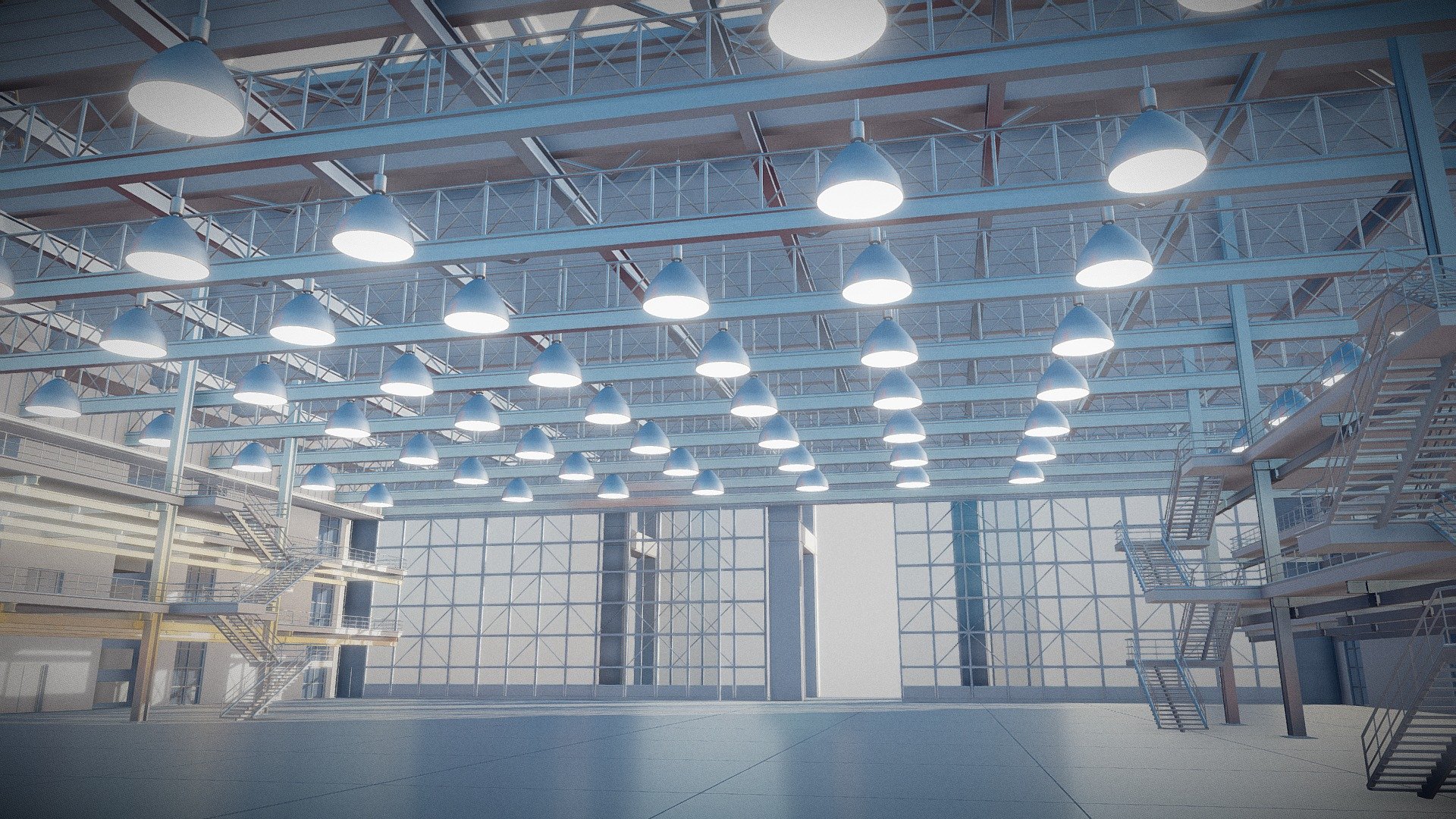 Detailed 3d model of a large Architectural Shed with detailed interior 3d model