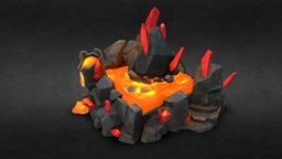 Volcanic Rocks (Done on a phone with Spacedraw) sculpt, red, orange, rocks, hot, lava, magma, volcanic