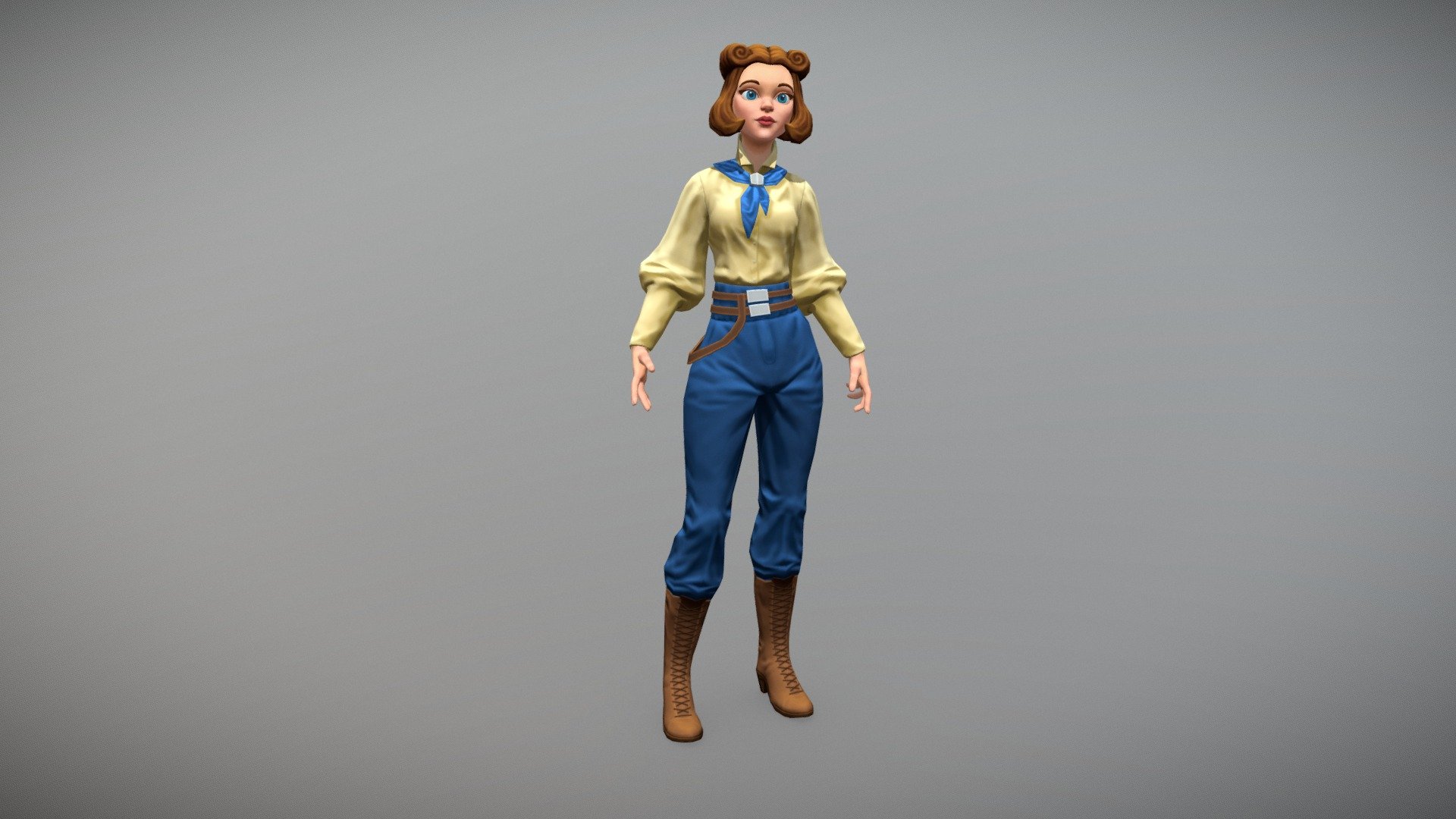 Low poly model of girl - The Girl - 3D model by UlitinMaxim 3d model
