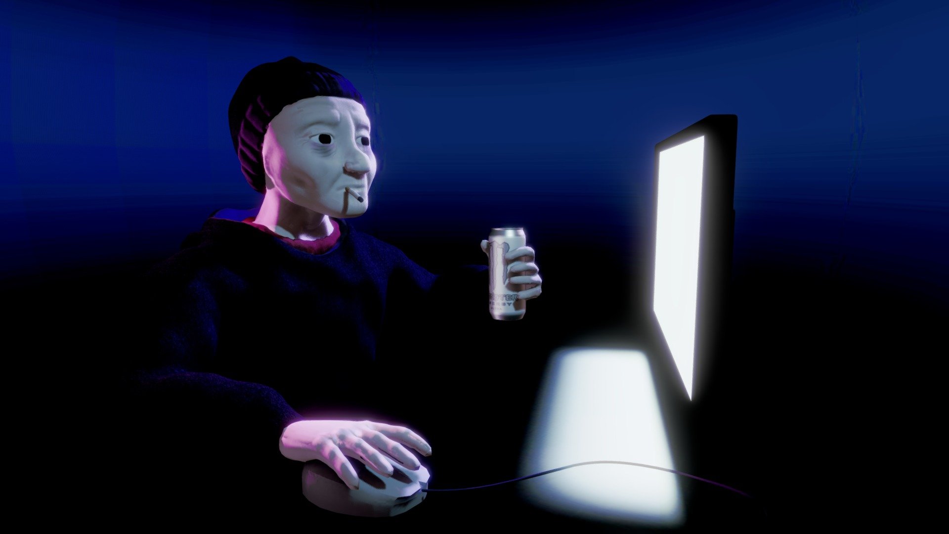 A VR-sculpt of the iconic meme Doomer 3d model