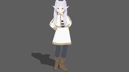 Character Frieren wizard, fanart, toon, cute, elf, rig, magician, character, girl, fantasy, anime, rigged, frieren, sousou