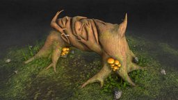 Enchanted Tree Chest b3d, chest, enchanted, substancepainter, blender, treasurechestchallenge