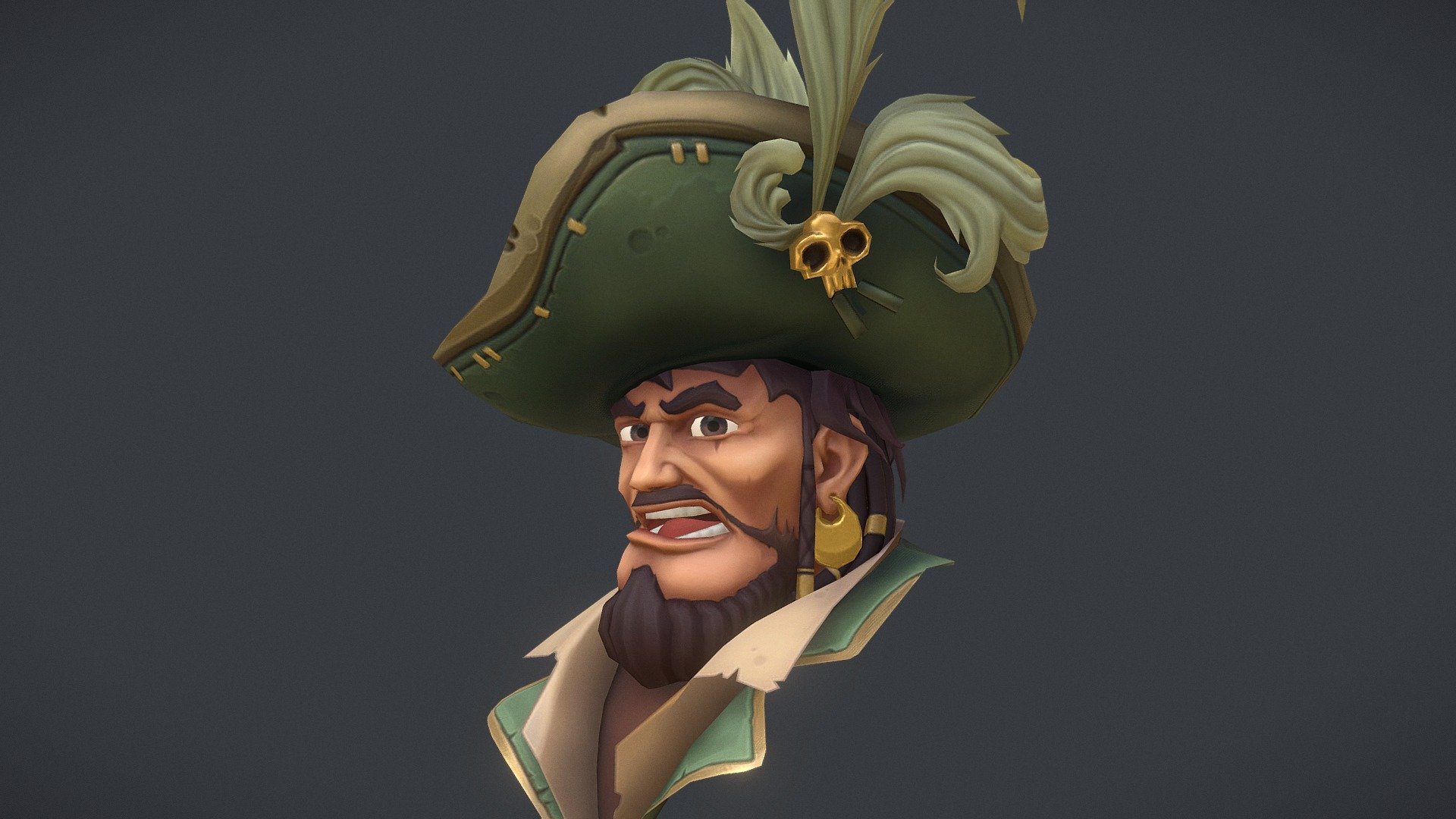 - Pirate Bust - 3D model by Igotron 3d model