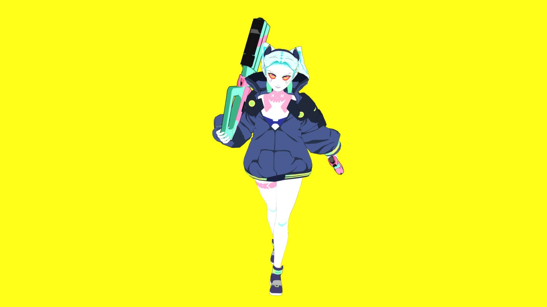 Rebecca from the anime Cyberpunk Edgerunner - Cyberpunk Edgerunner- Rebecca - 3D model by Kaijin (@Kaijin13) 3d model