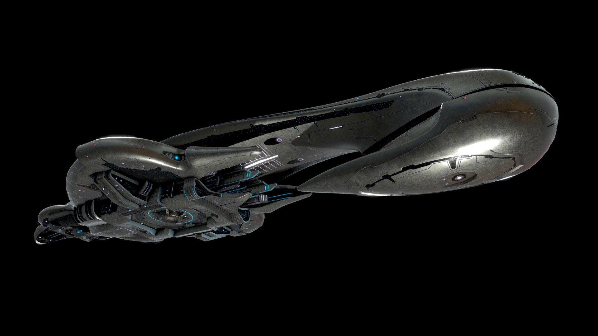 This is my interpretation of the Kerel-pattern CAS assault carrier from Halo, build from references in Halo 3 along with this ship's depiction in Halo: Warfleet as the main reference. This variant of the CAS assault carrier is a special unit in SotP and is incredibly powerful, being a rare variant in Halo lore. This entire model was also built directly from the standard version of the CAS for the mod (seen here) - SotP: CAS-class assault carrier (Kerel Pattern) - Buy Royalty Free 3D model by Malcontent1692 3d model