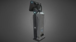 Sci-fi information panel props, game, lowpoly, sci-fi, screen