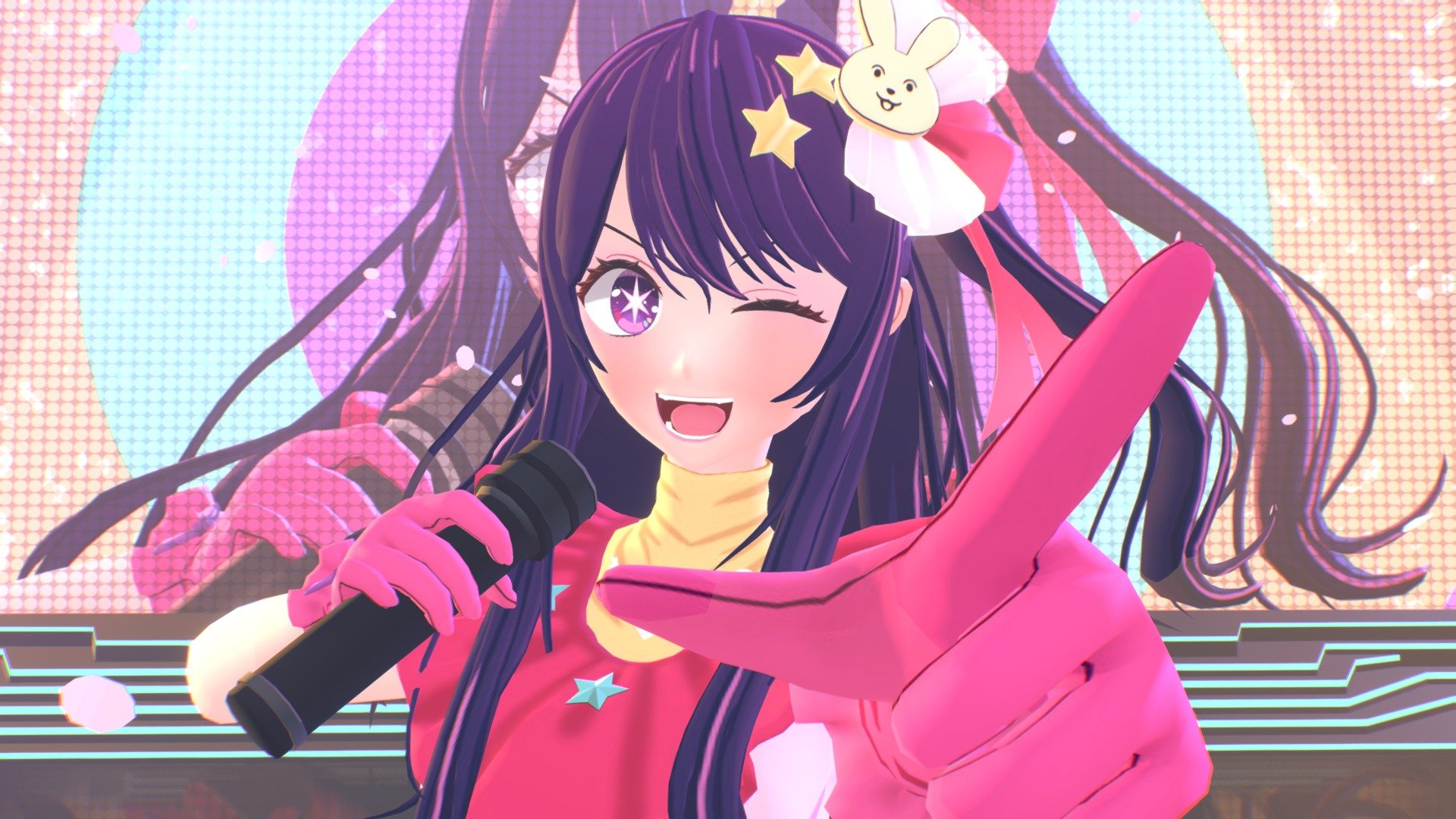 Hi everyone, this is my fanart of Hoshino Ai from Oshi no ko. I made this model to celebrate the anime's premieres on 12th April 2023. 

Something about Ai attracts me, maybe she's very cheerful, that's why. Ai is a 16 years old idol and I shall not spoil the story by revealing too much. You guys just have to read the manga or watch the anime to find out. 

Hope you guys like this fanart as much as I do. I want to stand outside my comfort zone by modelling the environment together with the character. This helps the audiences to know what the character is doing. I mean, this fanart works, I will try to expand my comfort zone further by modelling more environmental stuffs in the future. Peace out! - Fanart Hoshino Ai - 3D model by jinbao_playground 3d model