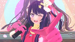 Fanart Hoshino Ai idol, substancepainter, blender, zbrush, anime, oshinoko, hoshinoai