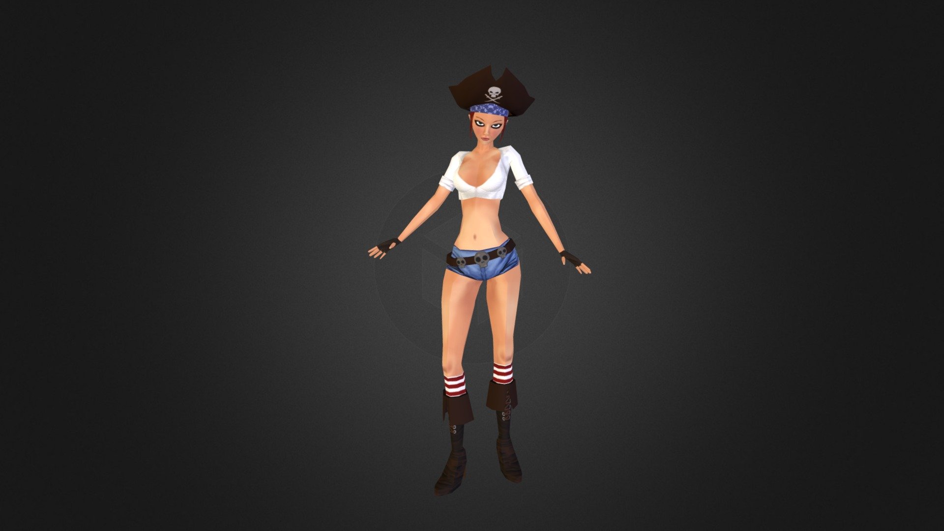 Low polygon game character with cartoon style textures. 1024*1024 diffuse only 3d model