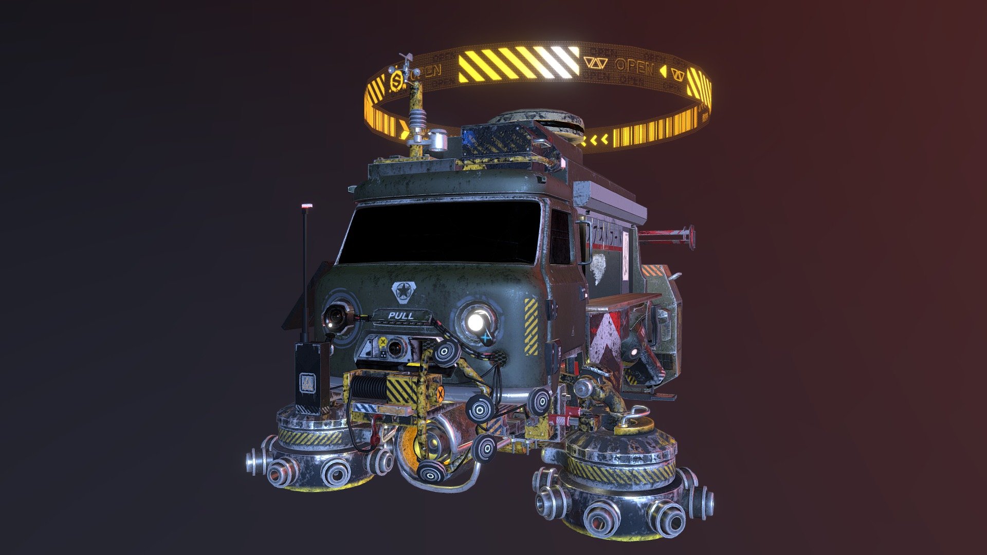 Просто торговец воком на районе. Летает и продает лапшу. всьо! - uaz 2206 2026 Buhanka foodtruck - 3D model by Vendrick 3d model