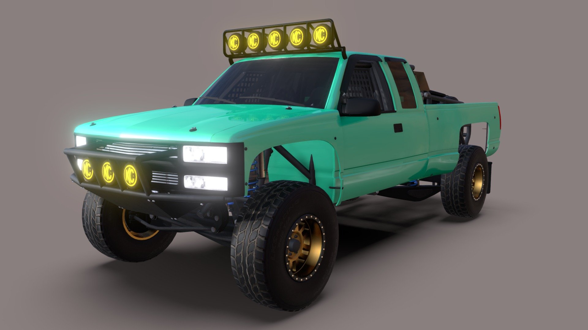 Chevrolet K3500 body, prerunner chassis 3d model