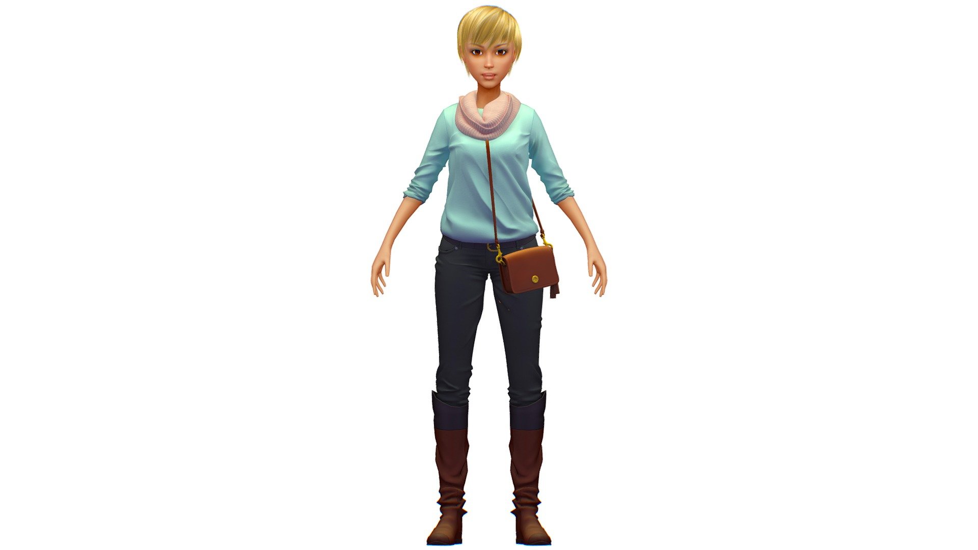 you can combine and match other combinations using the collection: - High Poly Subdivision Casual Style Girl - Buy Royalty Free 3D model by Oleg Shuldiakov (@olegshuldiakov) 3d model