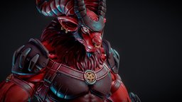 Baphomet 7plus, baphomet, character, substance-painter, zbrush, stylized, characterdesign, noai