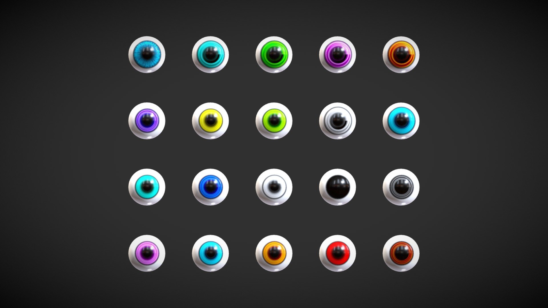 Eyes Pack 1 - Buy Royalty Free 3D model by KJ (@kj3dx) 3d model