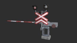 Railway Barrier (low-poly) prop, barrier, realistic, low-poly, asset, railway-barrier