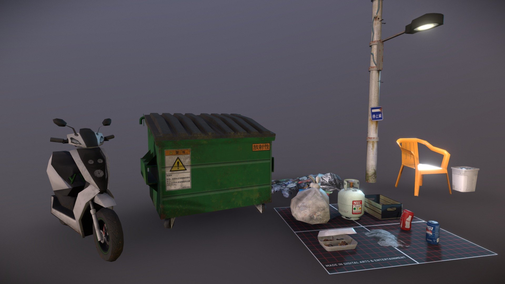 These props were done as an asignment for the QWeek exam for 3D lowpoly in DAE (Howest). hope you like it ;) - Props_CityScene_QWeek_Antonio Serrano Esquerdo - Buy Royalty Free 3D model by AntonioSerrano 3d model