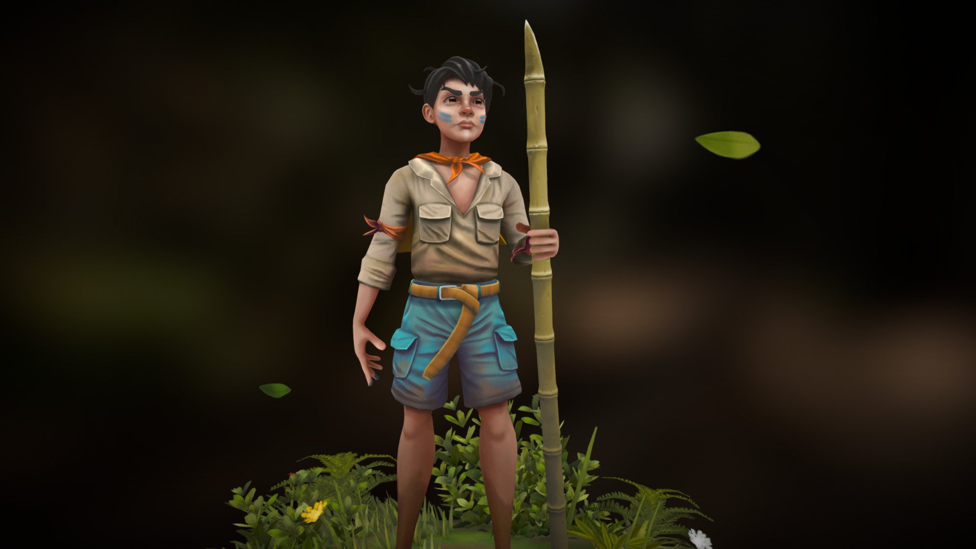 the story of this scene was greatly inspired by the history of my country, indonesia. the boy at the scene was a potray of patriotism that tell how deeply he want to save his family and homeland from the colonizer with any weaponry he can find.

this project was part of my journey to learn handpainting. all of the texture you can see are fully handpainted. 
thanks to Manuel Sitompul for the great art that inspire me alot.

kindly follow my instgram and twitter : @kevinboy3d - Save The Homeland - 3D model by Kevin Boy Gunawan (@kvnboy) 3d model