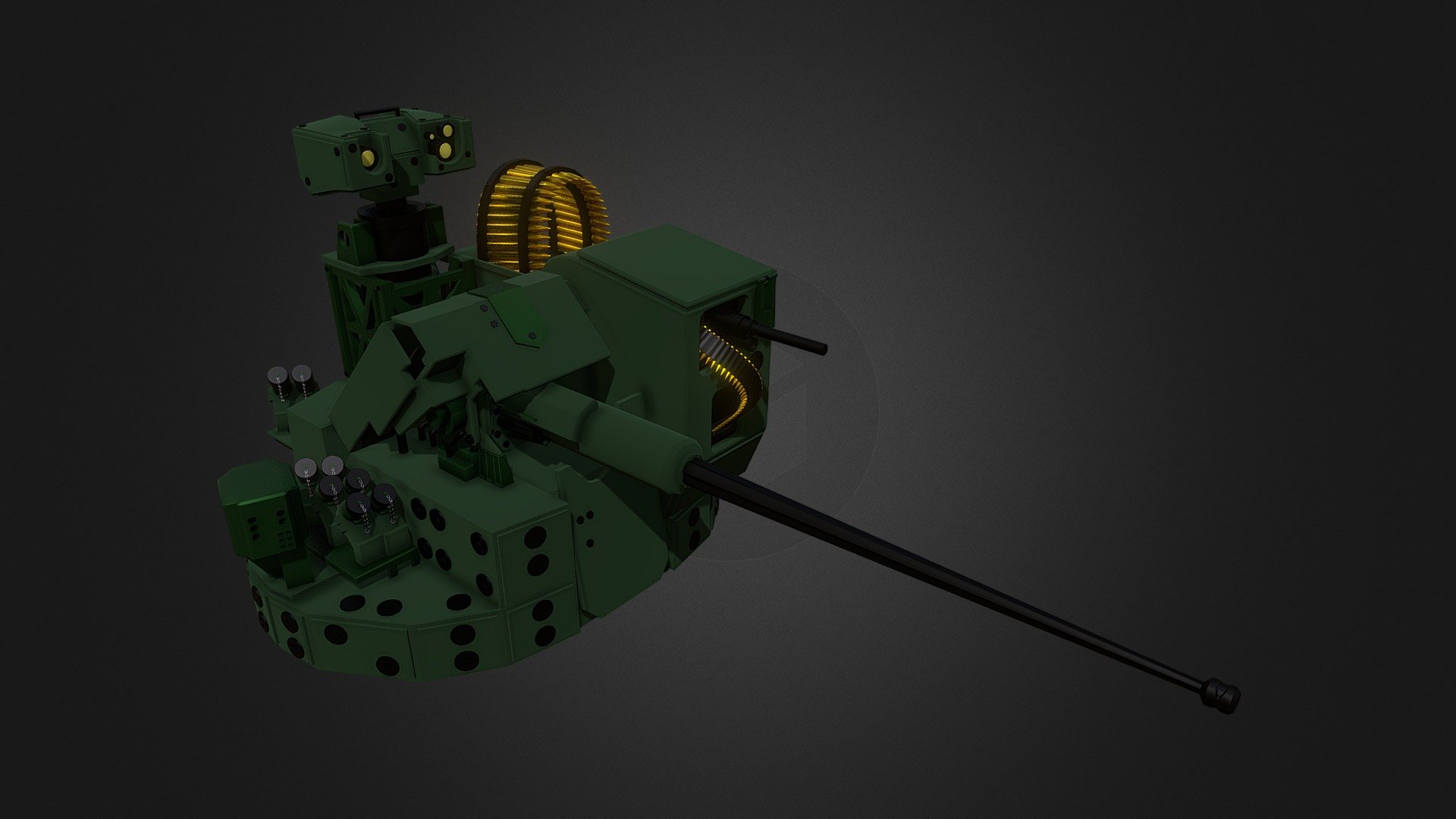 Modeled in Blender 3.2

UT-30BR: This weapons system has, as a technological differential, the functionality automatic target tracking , which allows tracking the target without human interference, and hunter-killer, which allows the commander to designate targets for the shooter, through his observation post, independently of this soldier. Equipped with the Brazilian army's Guarani armored vehicle.

UT-30BR: Este sistema de armas possui, como diferencial tecnológico, a funcionalidade automatic target tracking , que possibilita o acompanhamento do alvo sem interferência humana, e hunter-killer, que possibilita ao comandante designar alvos para o atirador, por meio de seu posto de observação, independentemente deste militar. Equipado no blindado Guarani do exército Brasileiro 3d model