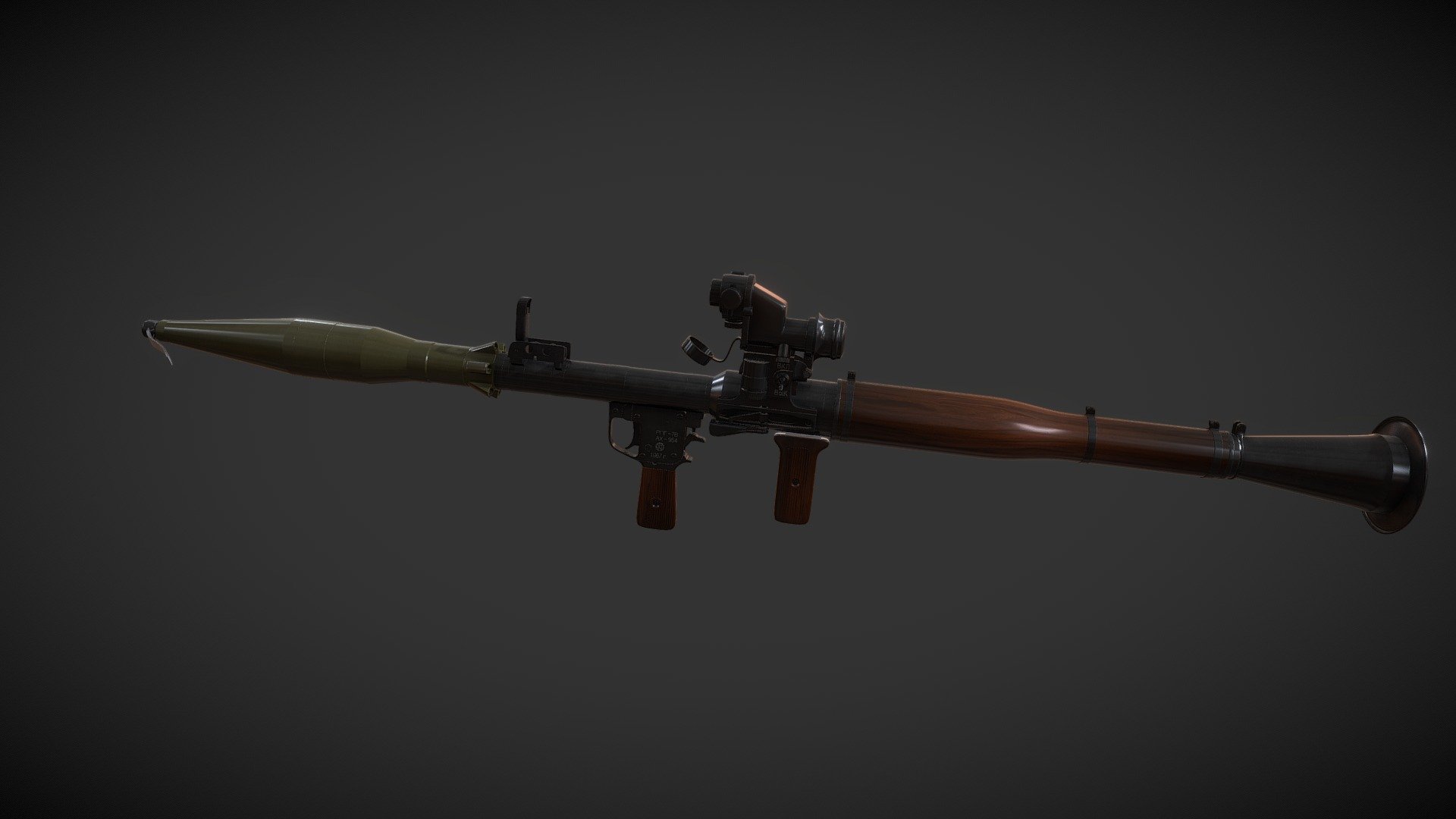 3D model was created on real weapon base: accurately, in real units of measurement, maximally close to the original.

We can make any adjustments for the model, for example make it suitable for game engines https://hum3d.com/game-ready-models/, add/change any parts, make rigging/animation - just contact us.

Model formats:

*.fbx (Multi Format)

*.obj (Multi Format)

*.3ds (Multi Format)

*.lwo (Lightwave 6)

If you need any other formats we are more than happy to make them for you.

The model is provided combined, all main parts are presented as separate parts therefore materials of objects are easy to be modified or removed and standard parts are easy to be replaced. If you experience difficulties with separating standard parts we are more than happy to give you qualified assistance.

We greatly appreciate you choosing our 3D models and hope they will be of use.

We look forward to continuously dealing with you.

Sincerely Yours,

Hum3D Team - RPG-7 - Buy Royalty Free 3D model by hum3d 3d model