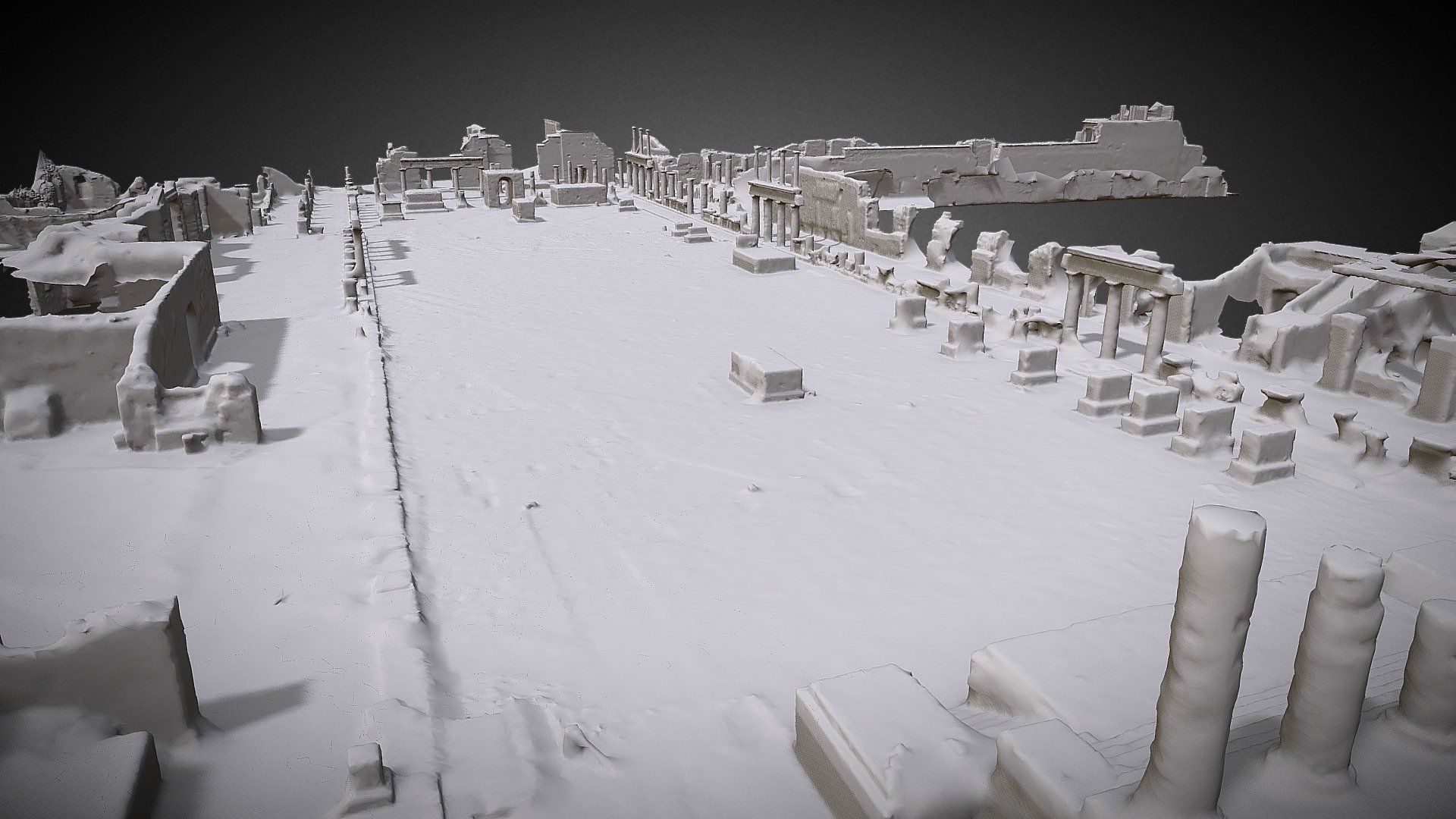 Inhabited since at least 700 BCE, the ancient town of Pompeii located near modern day Naples, Italy was conquered and absorbed into the Roman empire in 80 BCE. The city, which featured a complex municipal water system, an amphitheater and gymnasium was destroyed by a volcanic eruption in 79 CE 3d model