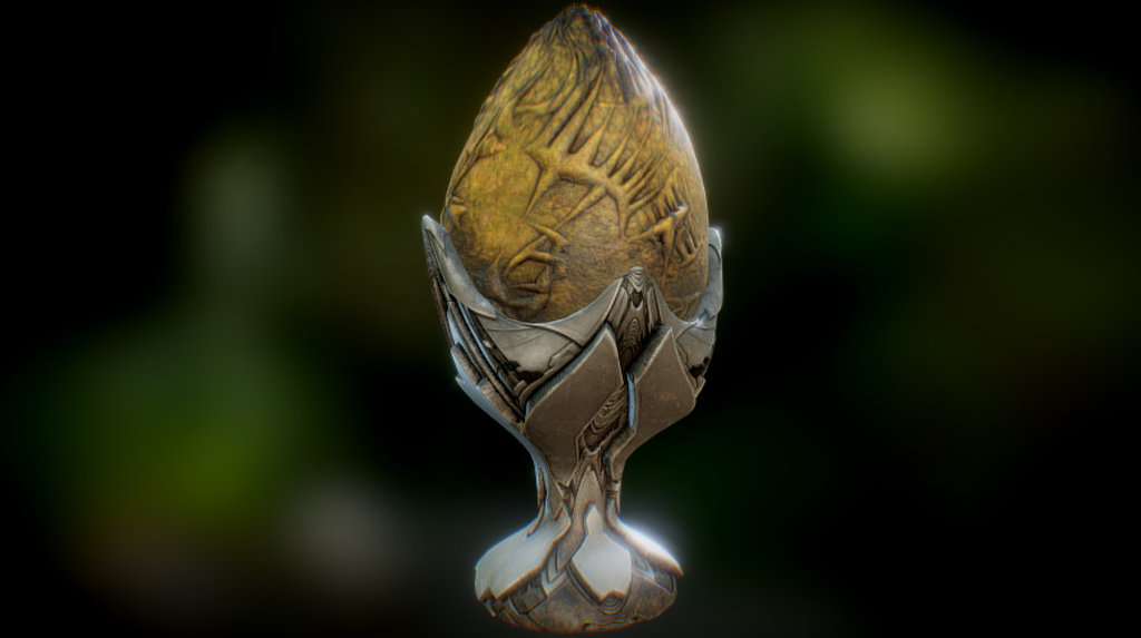Experimenting with my Greeble Generator and new Bio Generator. Came up with this Giger like Egg and Stand. Modeled in Zbrush 4R7 and Textured in Substance Painter 3d model