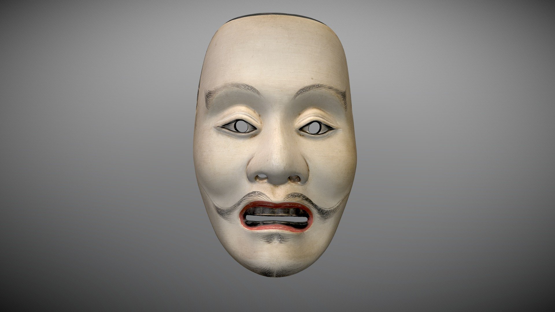 This mask is used in the Noh play entitled Hagoromo (羽衣) by Katayama Kuroemon X of the Kanze (観世) school of Noh.

It was scanned in 2017 for the NOxAR exhibition at Rohm Theater in Kyoto, Japan by KYOTO VR, as part of Kyoto Project, a collaboration between Kyoto City, the Japanese Ministry of Culture to blend technology with Japanese traditional arts 3d model