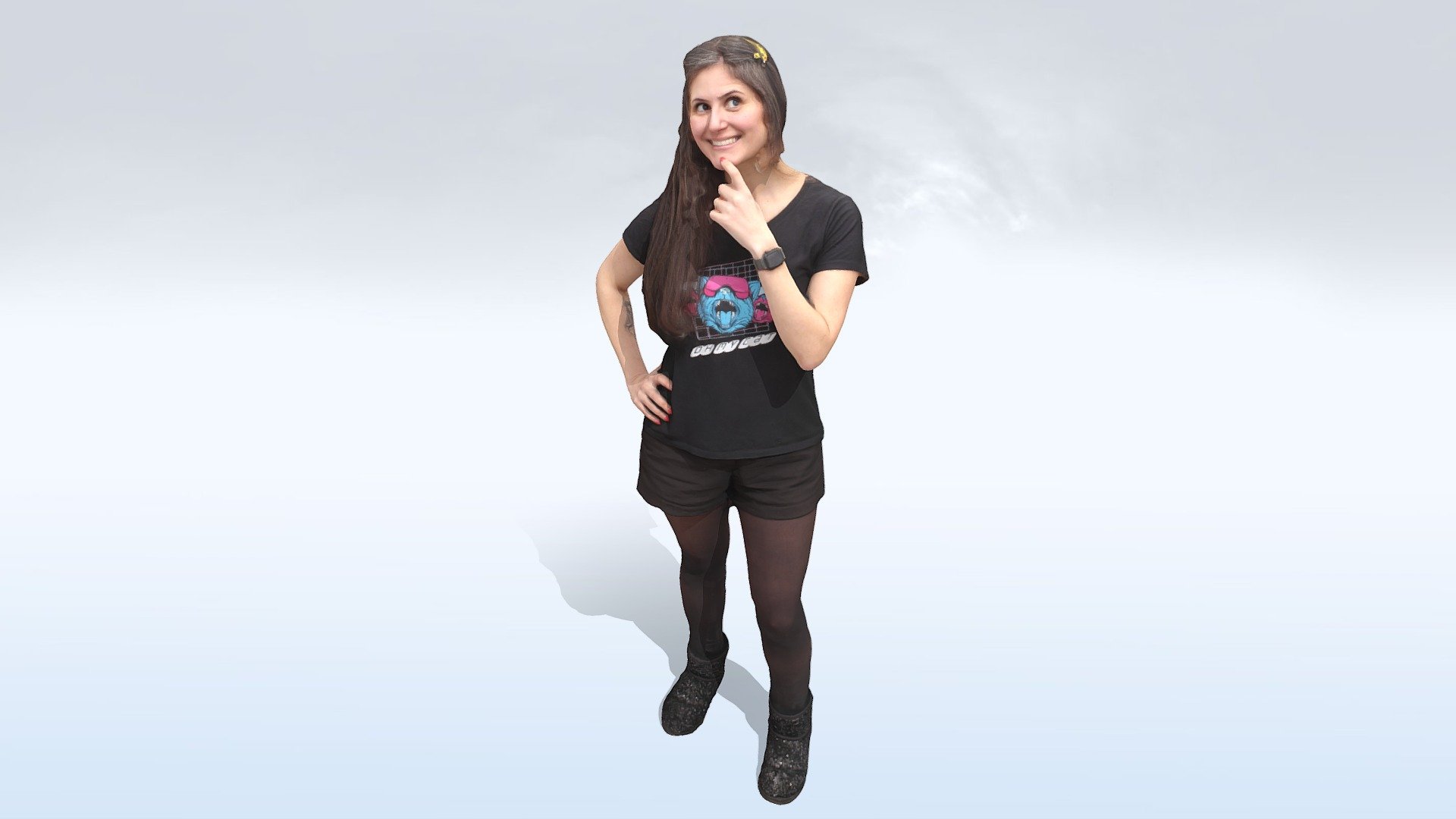 Gabs is posing for a picture. Captured and created at our Studio in Vienna, Kaisermühlen. Thank you Gabs! - Female Scan - Gabs - 3D model by ViARsys 3d model