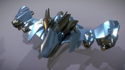 blue Hawk Force vehicles, drone, mechanical, aircraft, plane, blue, robot, highpoly