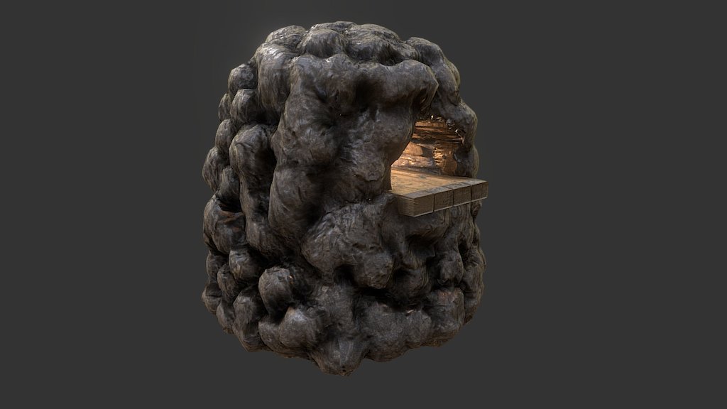 This hand-made stone oven can be used to cook food as well as bake clay. A assortment of large stone help to retain the heat for long durations 3d model