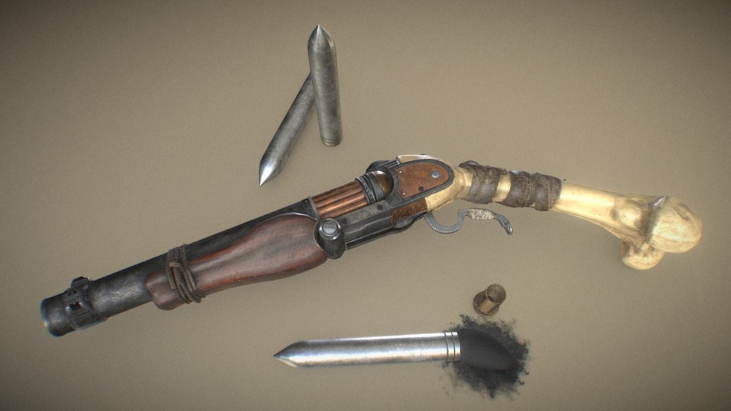 Stake gun single shot with femur bone handle

2048x2048 texture - Stakes Gun - 3D model by jeffbori 3d model
