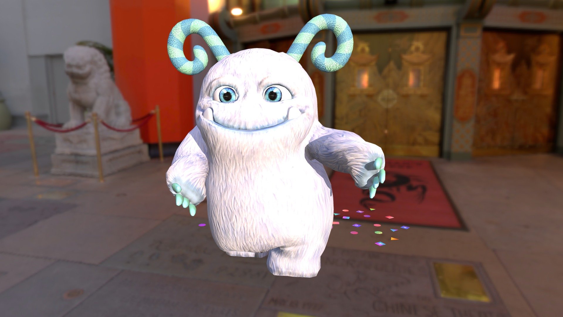 3D model freegenGO -Yeti. Animated, moving, dancing model. The model is optimized for AR. More details at https://freegen.games/ar/ 3d model