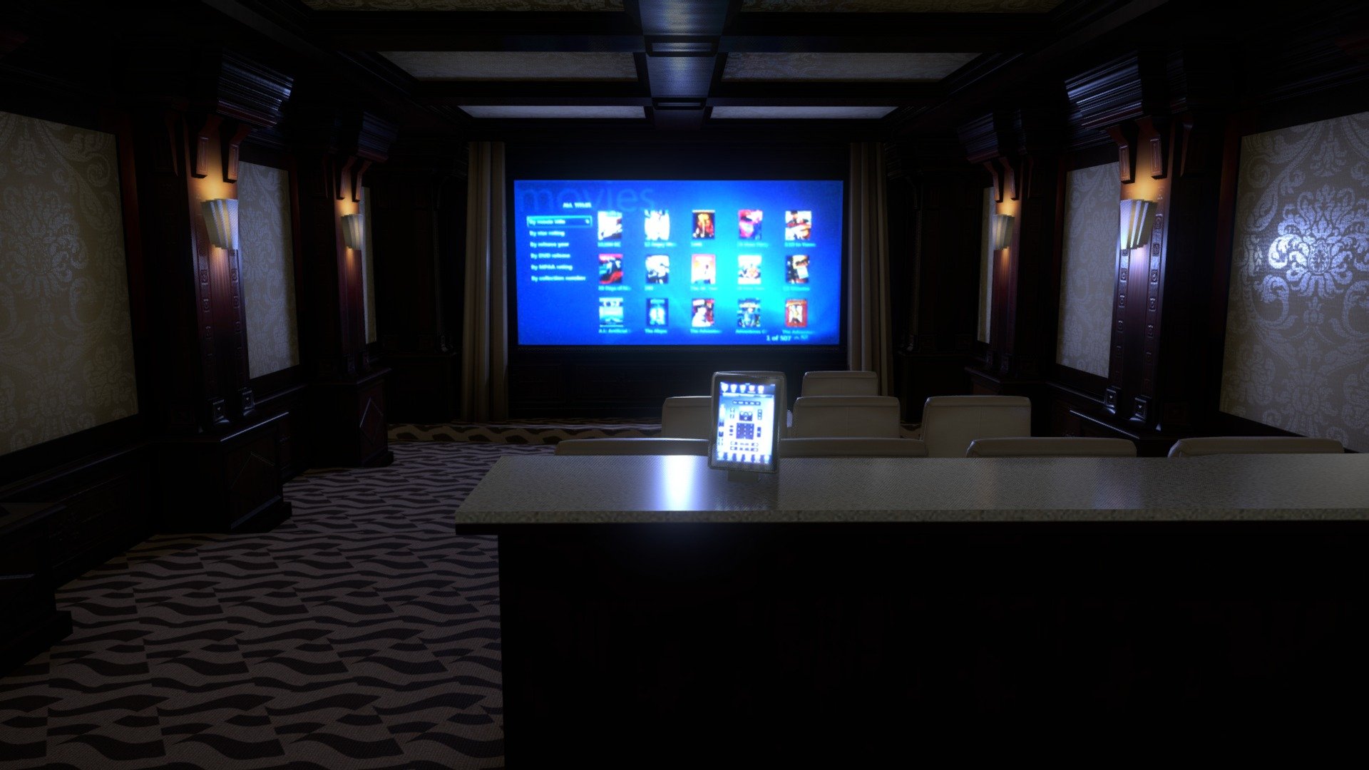 Bring your movie nights to life with this stunning low-poly 3D model of a home theater room. Featuring comfortable seating and state-of-the-art audiovisual equipment, this model is perfect for creating an immersive cinematic experience in your own home - Home Theatre Room lowpoly - Buy Royalty Free 3D model by Pikoandniki (@piko-alakay) 3d model
