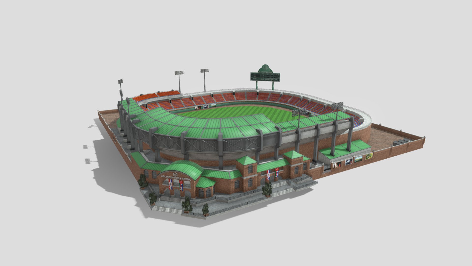 Baseball Stadium, inspired by one in SimCity4

Originally made as an asset for top-down game.




Ready for Unreal Engine and other game engines.

PBR materials with up to 2048x textures. (not every material)
 - Lex Industries Arena - 3D model by Lex713 (@LunarEclips3) 3d model