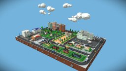 Low Poly City 3dart, lowpolymodel, lowpolycity, blender, lowpoly, city