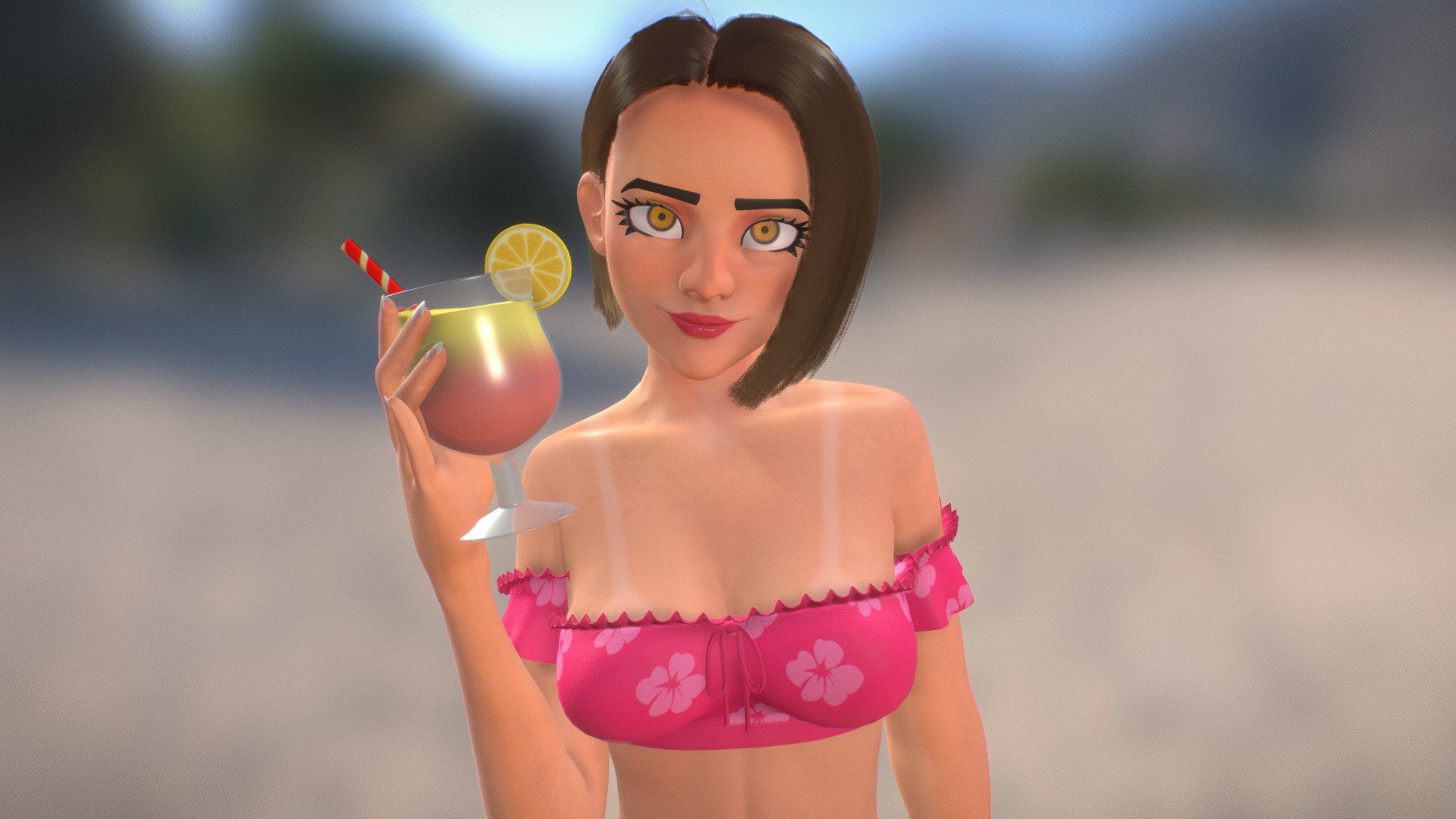 This character's name is Kaitlyn, from a draw in your style this time hosted by Roccopisani on instagram. Good practice as always. 
Made using Zbrush, Maya, and Substance painter 3d model