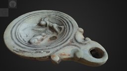 Llàntia de Cupido i la llebre heritage, roma, catalunya, mythology, roman, cupid, ceramics, catalonia, ceramica, lucerna, museuarqueologiacatalunya, mitologia, oil-lamp, llantia, photoscan, photogrammetry, archaeology, archaeology-3dmodel-photogrammetry, archaeological-heritage, patrimoni-arqueologic, patrimonio-arqueologico