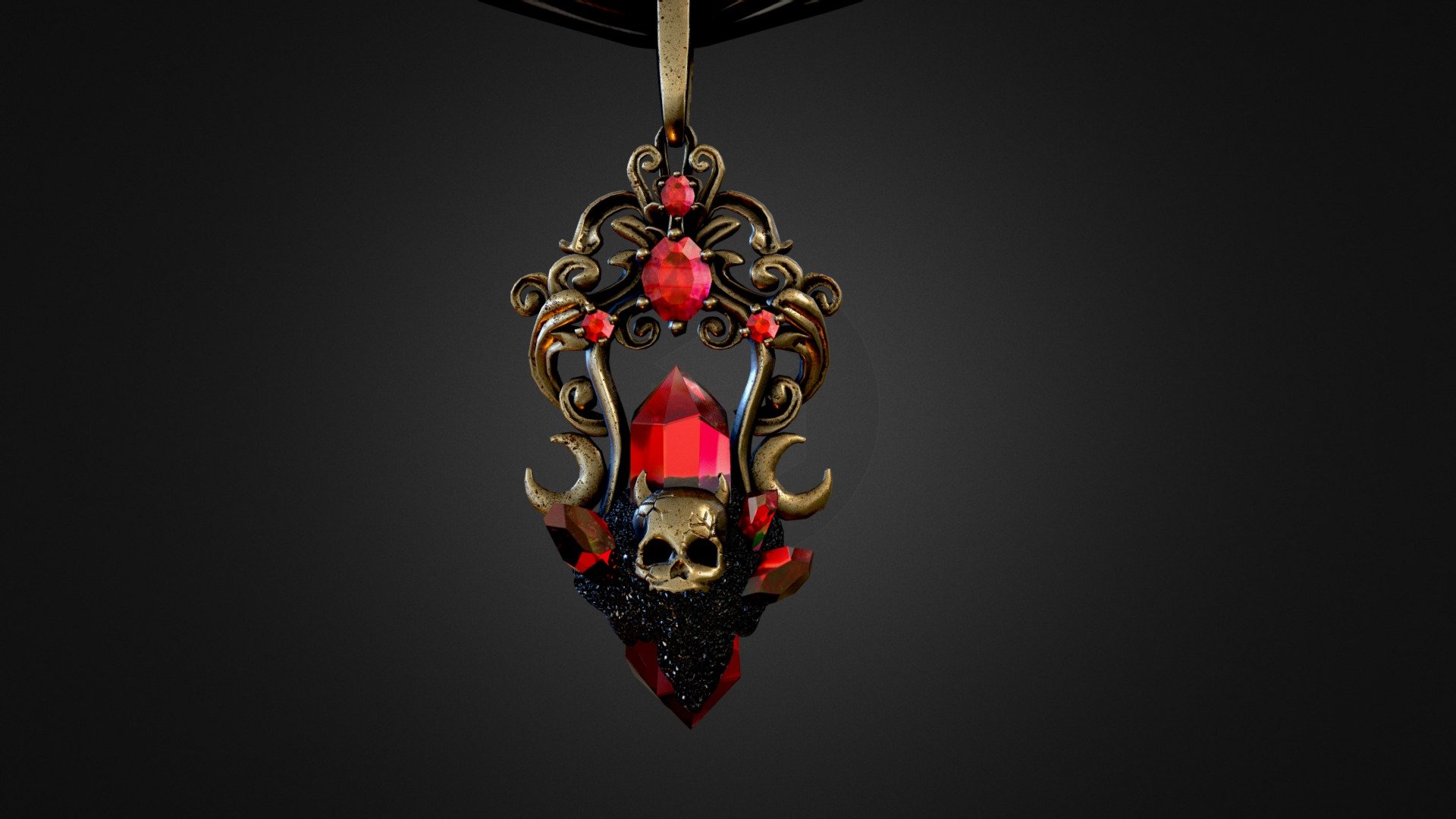 Hexing Pendant Choker - 3D model by RestlessJess 3d model